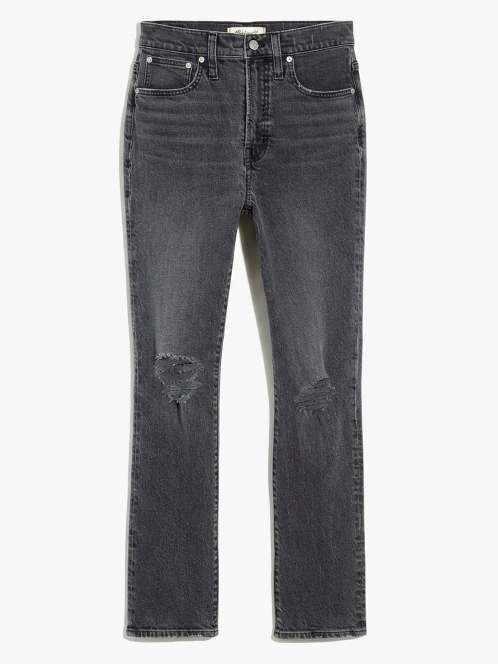Madewell Perfect Vintage High Rise Jeans Black Bartlett Wash Distressed 27T Tall